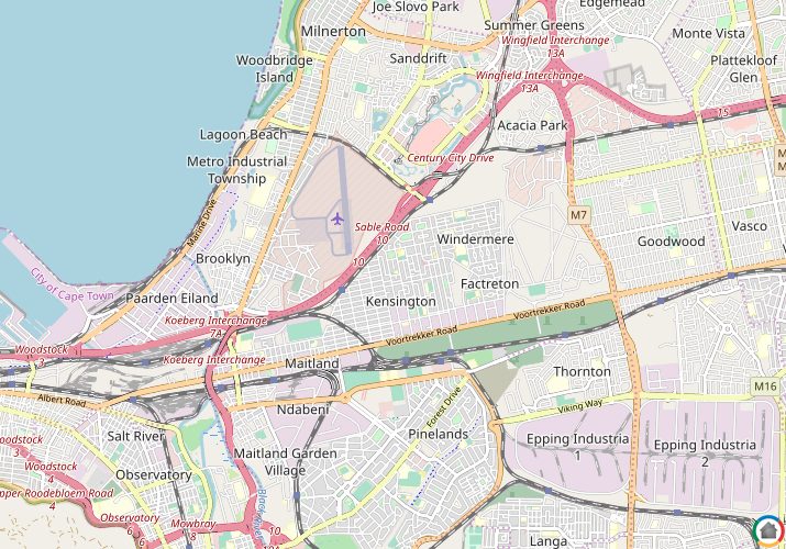 Map location of Kensington - CPT